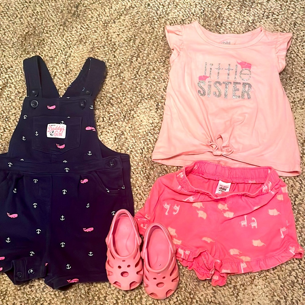Baby girl 18 month bundle with size 4 croc-like shoe